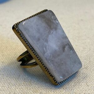 Vintage Gray Gemstone Stone Ring (6-6.5)